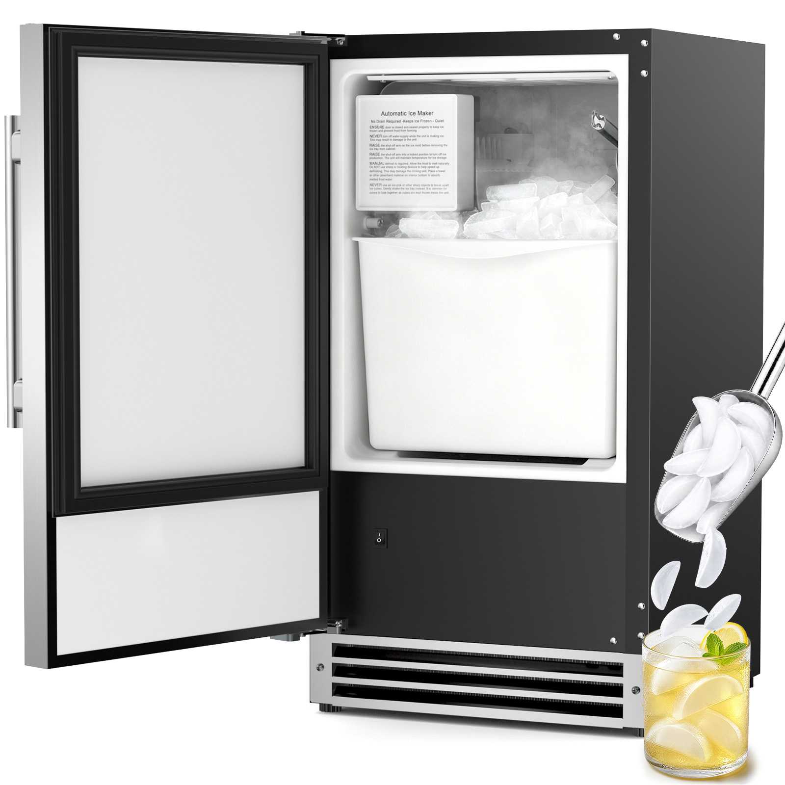 Home Bar And Counter - Under Counter Ice Maker, Crescent Ice