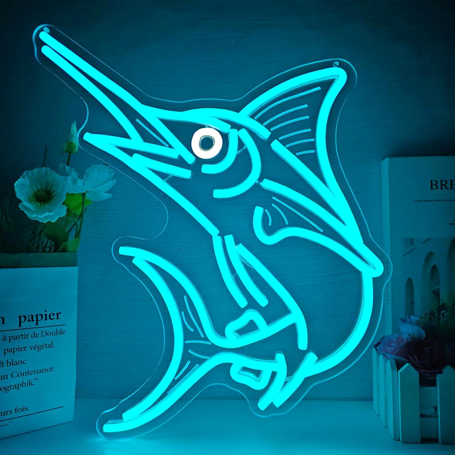 Marlin Fish Neon Sign Deep Sea - Home Bar Signs ulasan dan harga