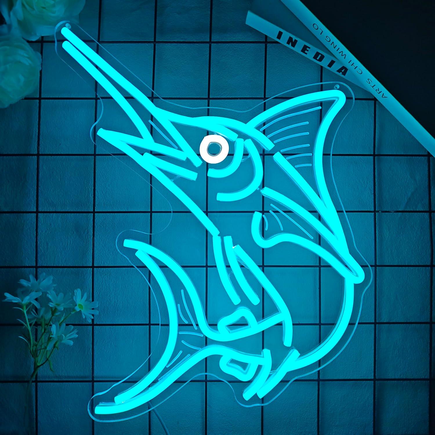Marlin Fish Neon Sign Deep Sea - Home Bar Signs ulasan dan harga