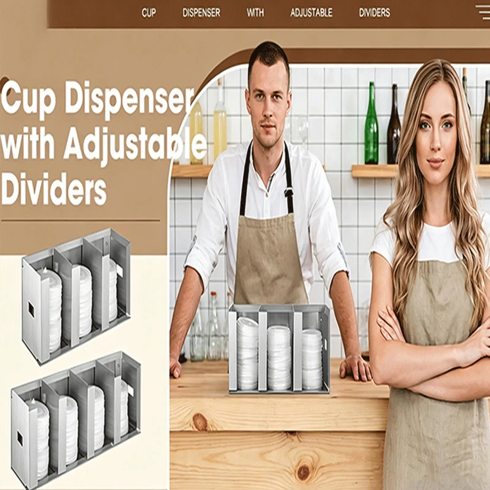 Cup And Lid Organizer Dispense - Home Bar And Coffee ulasan dan harga