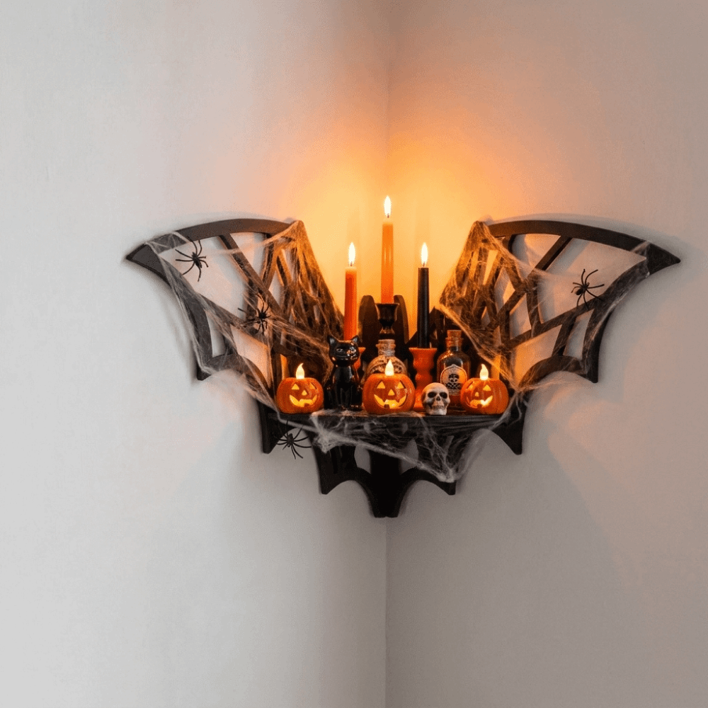 Wooden Bat Corner Shelf Hollow - Home Bar Shelf ulasan dan harga