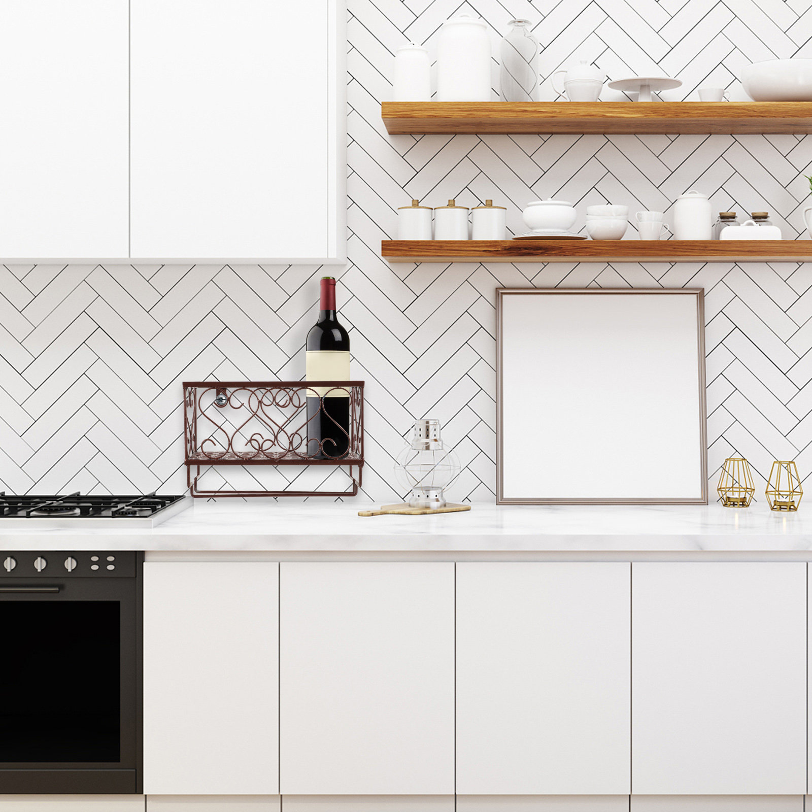 Space Saving Wall Mounted Wine - Home Bar Shelf ulasan dan harga