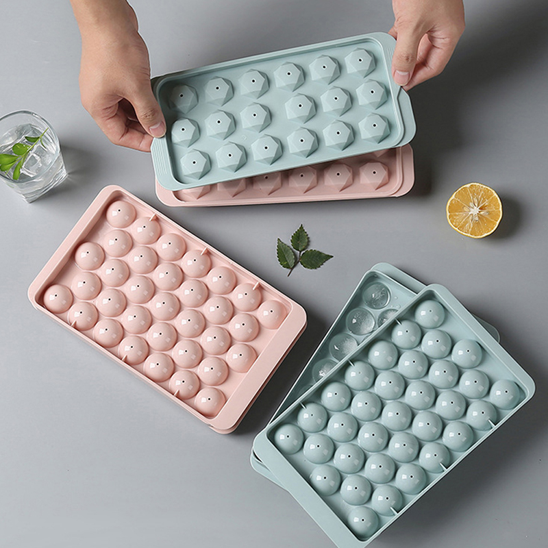 1Pc 3D Round  Tray with Lid Pl - Ice Mold Sphere ulasan dan harga