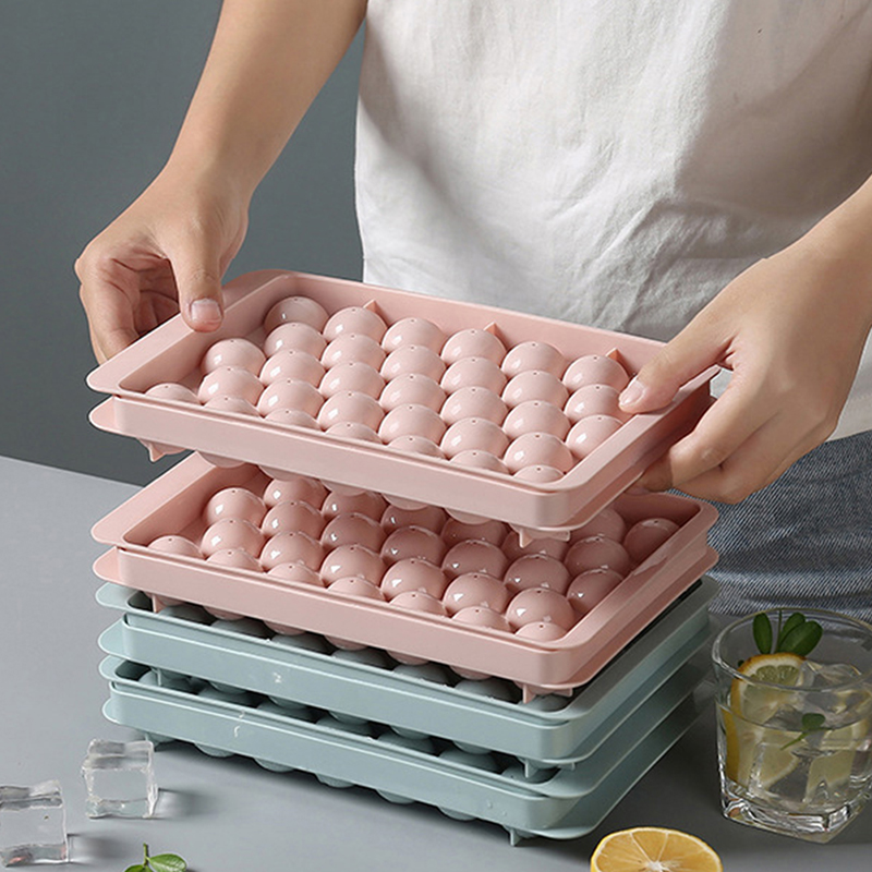 1Pc 3D Round  Tray with Lid Pl - Ice Mold Sphere ulasan dan harga