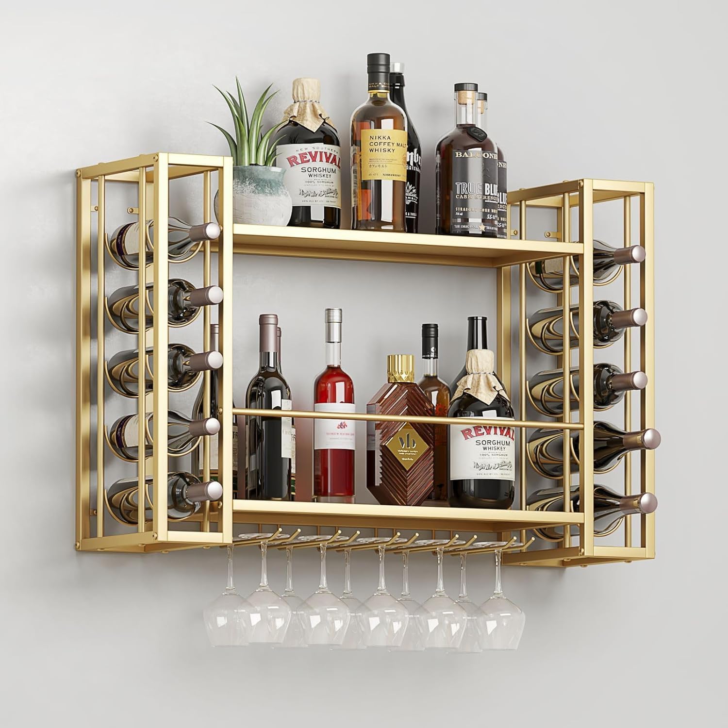 Wall Mounted Wine Rack, Wine R - Home Bar Shelf ulasan dan harga
